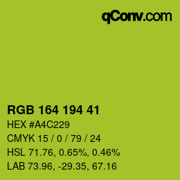 Color code: RGB 164 194 41 | qconv.com