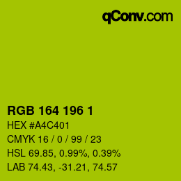 Color code: RGB 164 196 1 | qconv.com