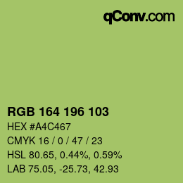 Color code: RGB 164 196 103 | qconv.com