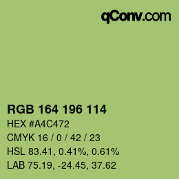 Color code: RGB 164 196 114 | qconv.com