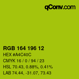 Color code: RGB 164 196 12 | qconv.com