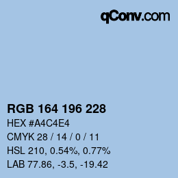 Color code: RGB 164 196 228 | qconv.com