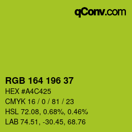 Color code: RGB 164 196 37 | qconv.com