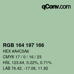 カラーコード: RGB 164 197 166 | qconv.com