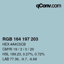 Color code: RGB 164 197 203 | qconv.com