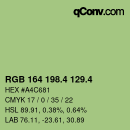 カラーコード: RGB 164 198.4 129.4 | qconv.com