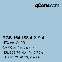カラーコード: RGB 164 198.4 219.4 | qconv.com