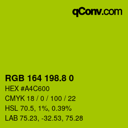 カラーコード: RGB 164 198.8 0 | qconv.com