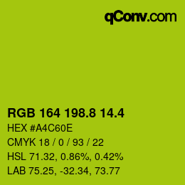 カラーコード: RGB 164 198.8 14.4 | qconv.com