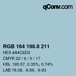 Color code: RGB 164 198.8 211 | qconv.com