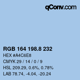カラーコード: RGB 164 198.8 232 | qconv.com