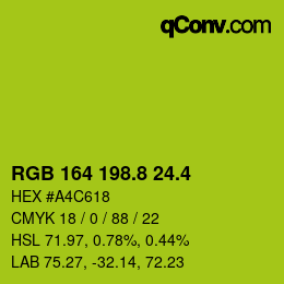 カラーコード: RGB 164 198.8 24.4 | qconv.com