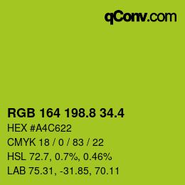 カラーコード: RGB 164 198.8 34.4 | qconv.com