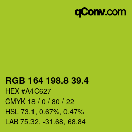 カラーコード: RGB 164 198.8 39.4 | qconv.com
