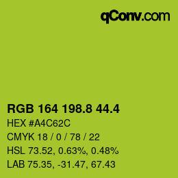 カラーコード: RGB 164 198.8 44.4 | qconv.com