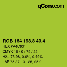 カラーコード: RGB 164 198.8 49.4 | qconv.com