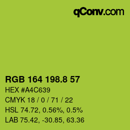 カラーコード: RGB 164 198.8 57 | qconv.com
