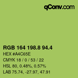 カラーコード: RGB 164 198.8 94.4 | qconv.com