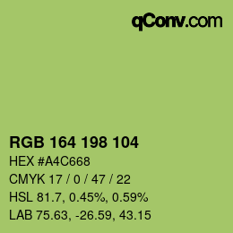 Código de color: RGB 164 198 104 | qconv.com