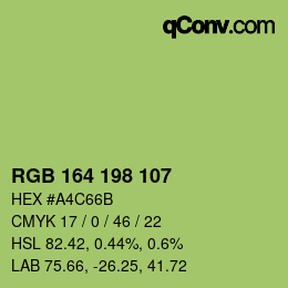 Color code: RGB 164 198 107 | qconv.com