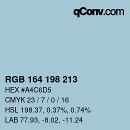 Color code: RGB 164 198 213 | qconv.com