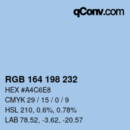Color code: RGB 164 198 232 | qconv.com