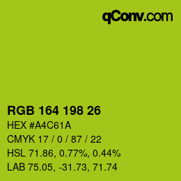Color code: RGB 164 198 26 | qconv.com
