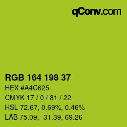Color code: RGB 164 198 37 | qconv.com
