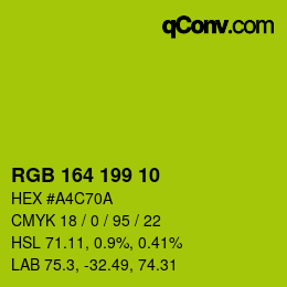 Color code: RGB 164 199 10 | qconv.com