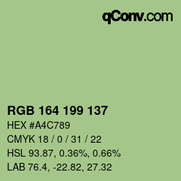 Farbcode: RGB 164 199 137 | qconv.com