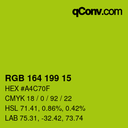 Color code: RGB 164 199 15 | qconv.com