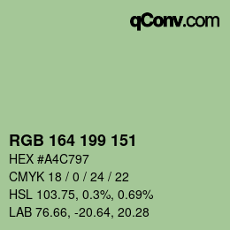 Color code: RGB 164 199 151 | qconv.com