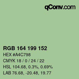 Color code: RGB 164 199 152 | qconv.com
