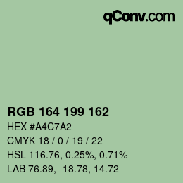 Farbcode: RGB 164 199 162 | qconv.com