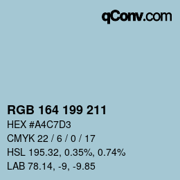 Color code: RGB 164 199 211 | qconv.com