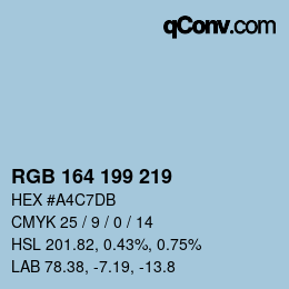 Color code: RGB 164 199 219 | qconv.com