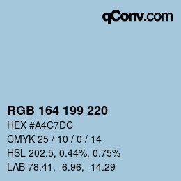 Farbcode: RGB 164 199 220 | qconv.com