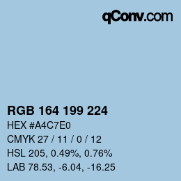 Color code: RGB 164 199 224 | qconv.com