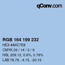 Color code: RGB 164 199 232 | qconv.com