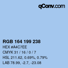 Code couleur: RGB 164 199 238 | qconv.com