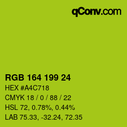 Color code: RGB 164 199 24 | qconv.com