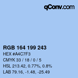 Color code: RGB 164 199 243 | qconv.com