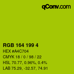 Color code: RGB 164 199 4 | qconv.com