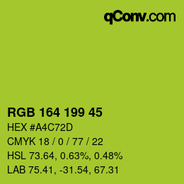 Color code: RGB 164 199 45 | qconv.com