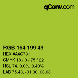 Color code: RGB 164 199 49 | qconv.com