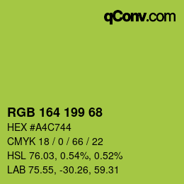 Color code: RGB 164 199 68 | qconv.com