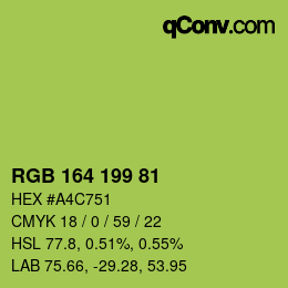 カラーコード: RGB 164 199 81 | qconv.com