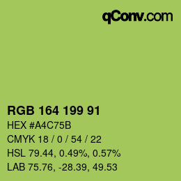 カラーコード: RGB 164 199 91 | qconv.com