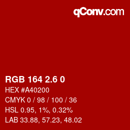 カラーコード: RGB 164 2.6 0 | qconv.com