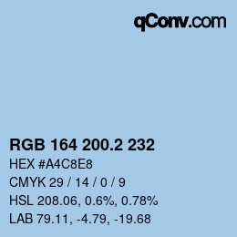 カラーコード: RGB 164 200.2 232 | qconv.com